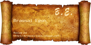Brassai Egon névjegykártya